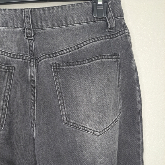 Cloth & Stone Size 25 Distressed Straight Leg Jeans Raw Hem Legacy Wash Black - Picture 14 of 15